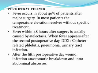 Post Operative Fever History Postoperative complication Postoperative complication | PDF