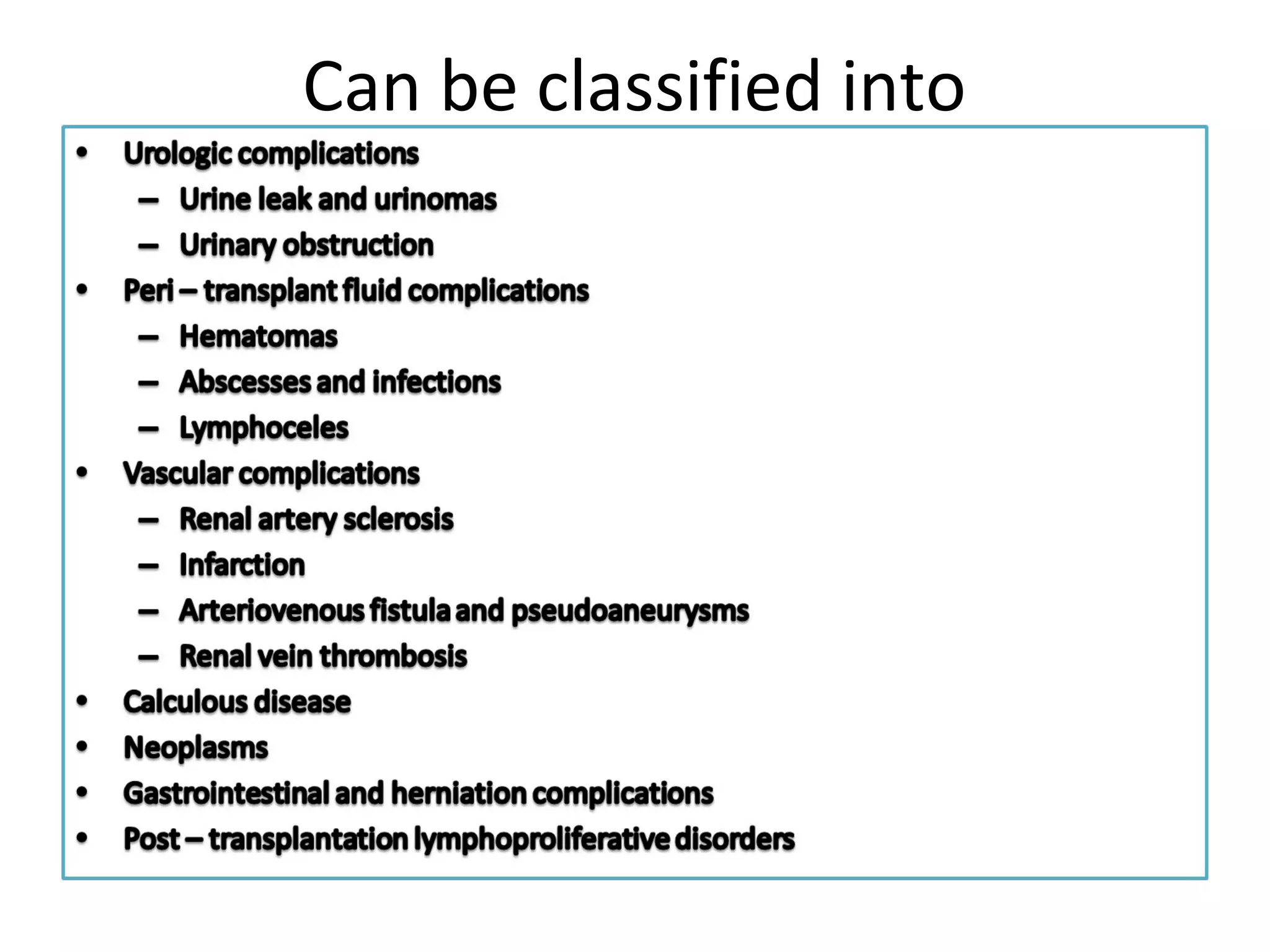Post operative complications of renal transplant | PPT
