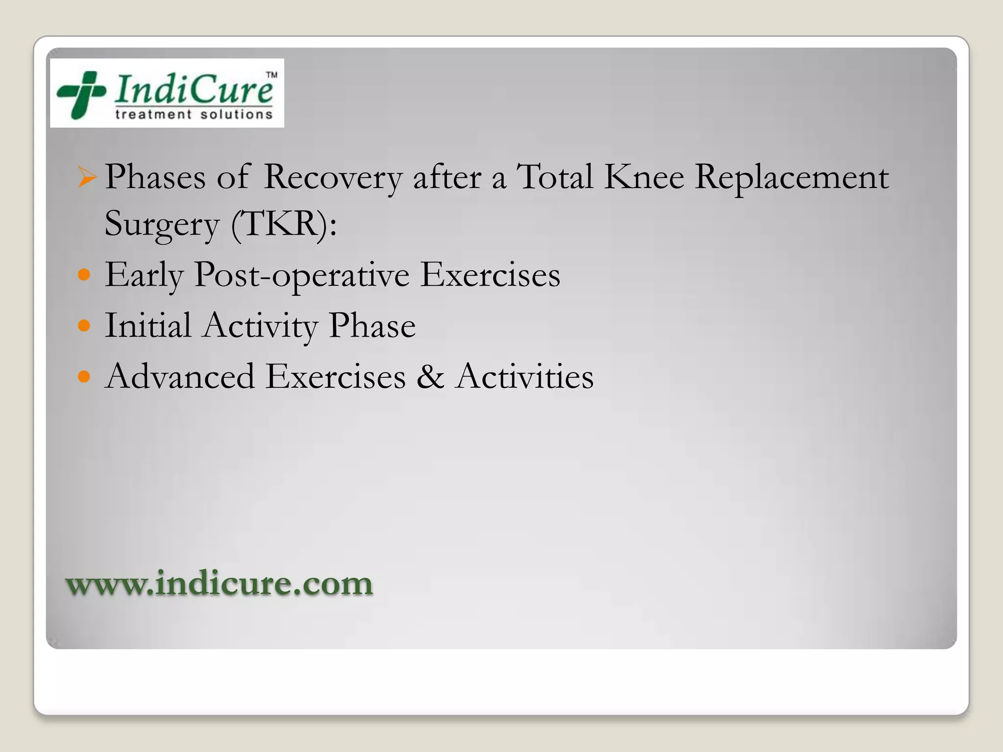 Post operative exercises after total knee replacement surgery | PPTX