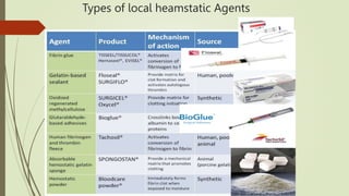 Types of local heamstatic Agents
 