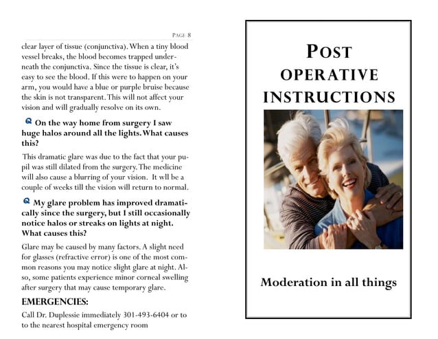 Mild Procedure Post Op Instructions Post operative instructions for cataract surgery by dr. michael ...