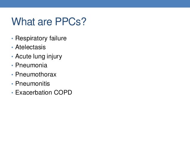 Postoperative pulmonary complications