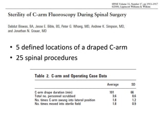 5 defined locations of a draped C-arm25 spinal procedures