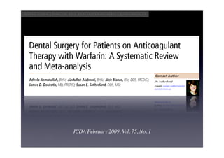 Aspectos clínicos del postoperatorio quirúrgico




                  JCDA February 2009, Vol. 75, No. 1
 