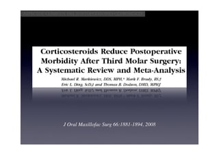 Aspectos clínicos del postoperatorio quirúrgico




               J Oral Maxillofac Surg 66:1881-1894, 2008
 
