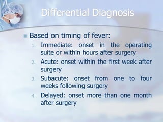 Post Operative Fever History Post operative fever | PPTX