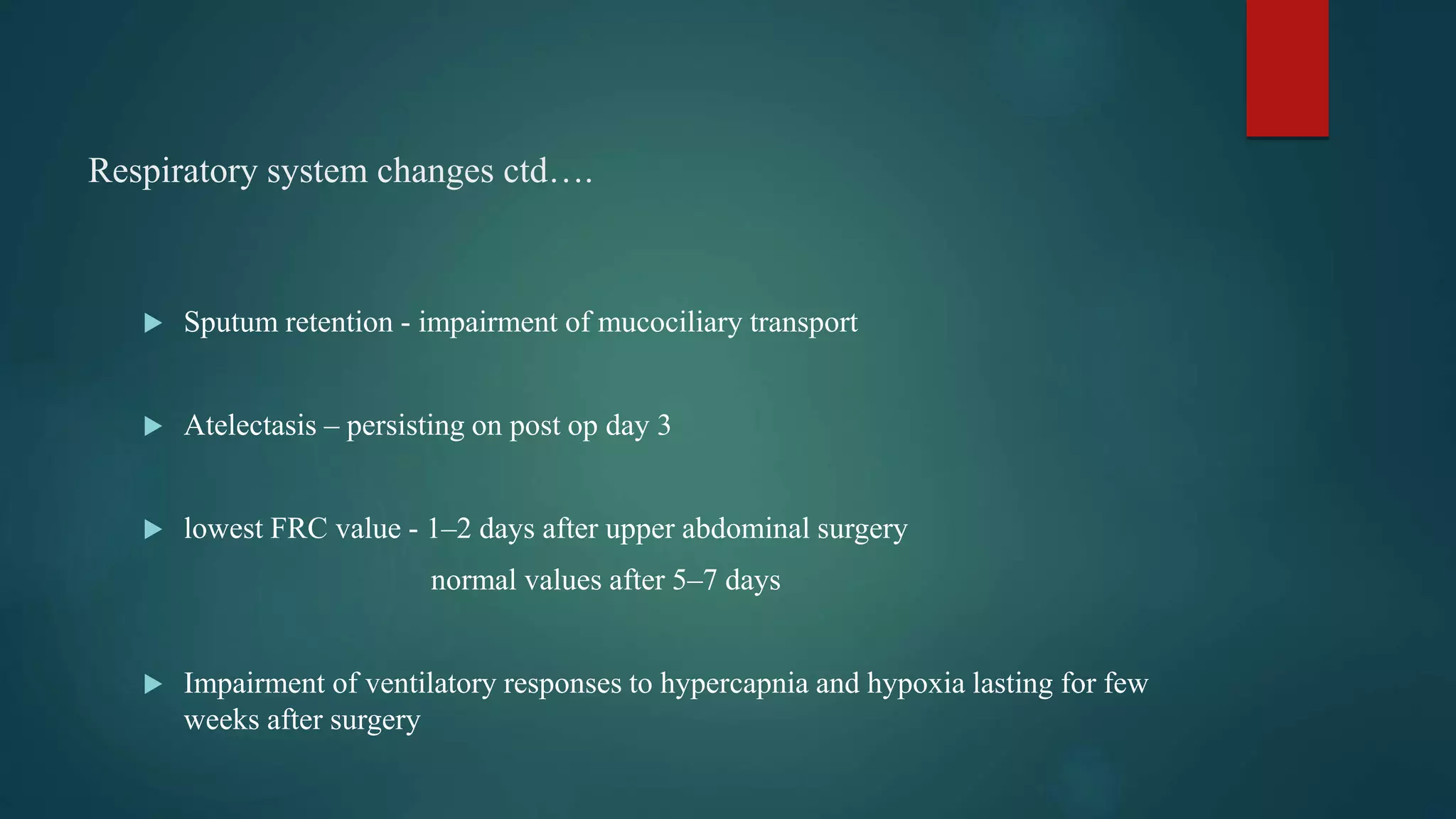 Frc Values Post op pulmonary complications | PPTX