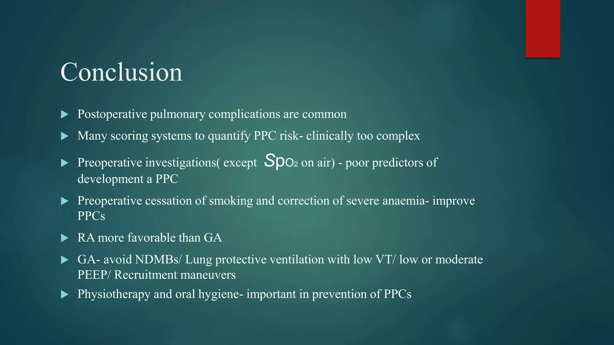 Post op pulmonary complications | PPTX