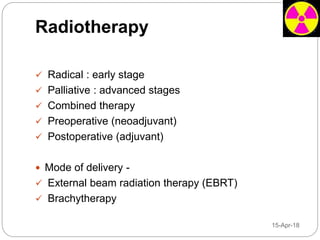 Cd R Radiotherapy Post op radiotherapy in oral cavity cancers | PPTX