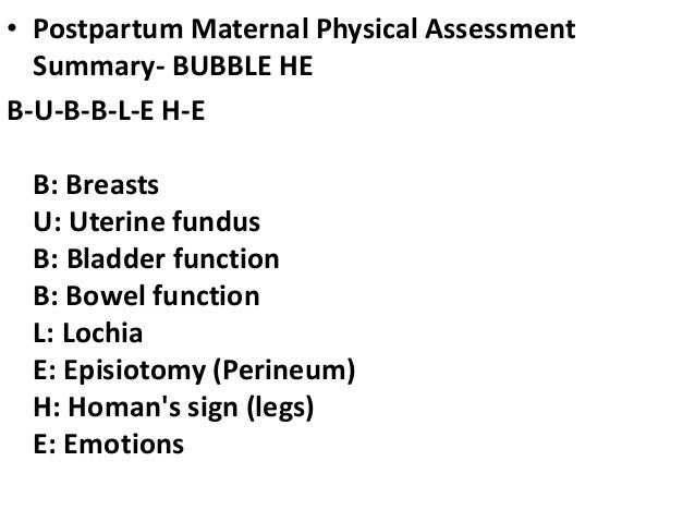 Postpartum Examination