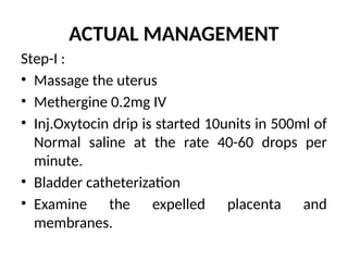 Mathrgine Inj Postpartum Hemorrhage.pptx.TYPES OF PPH AND MANAGEMENT | PPTX