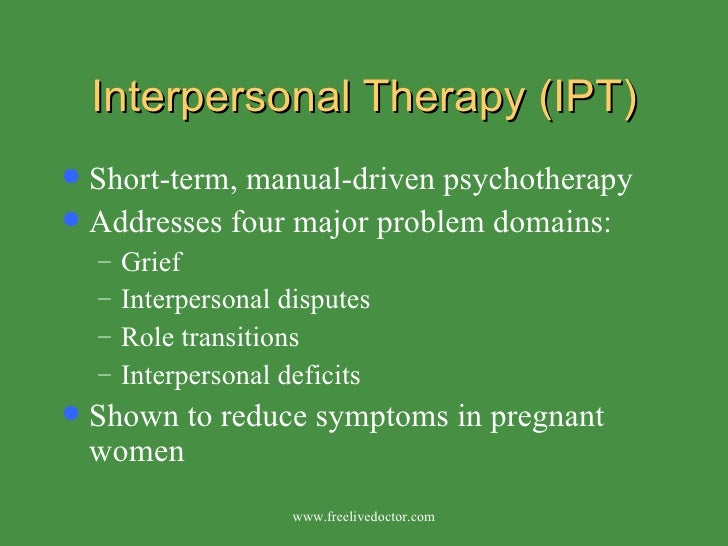 Interpersonal therapy training manual Interpersonal therapy training manual