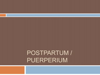 POSTPARTUM /
PUERPERIUM
 