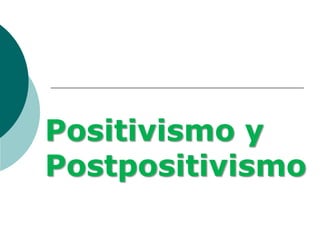 Positivismo y
Postpositivismo
 