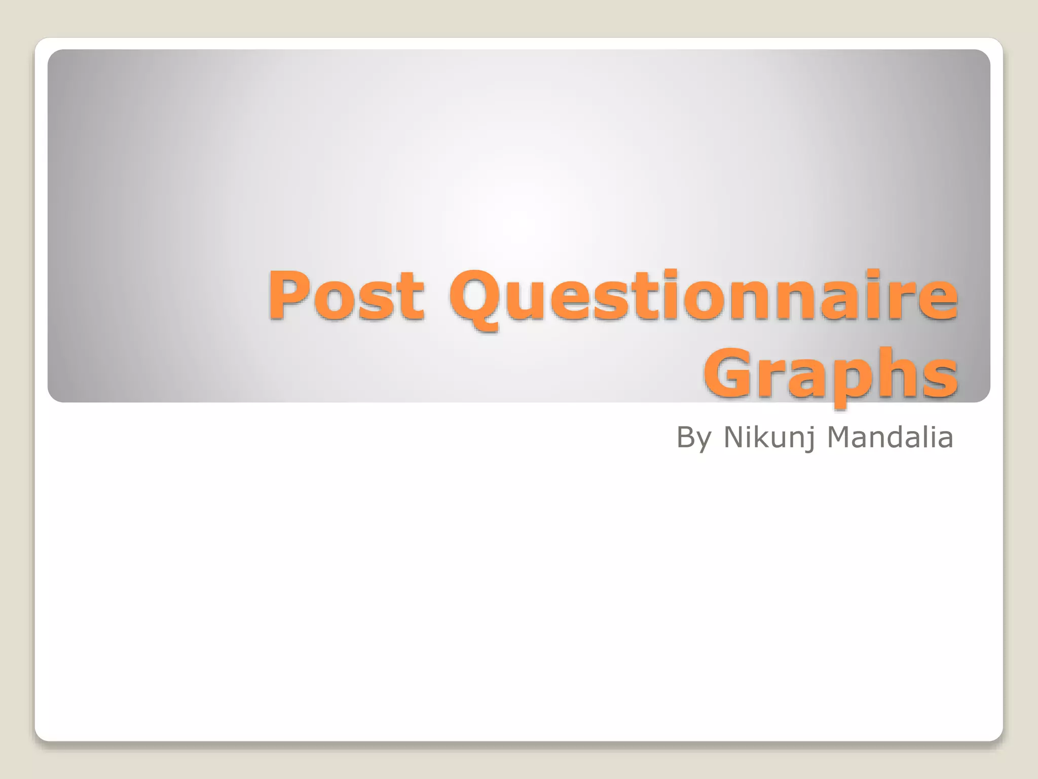 Post Questionnaire
Graphs
By Nikunj Mandalia