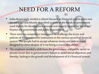 Post reform scenario of indian financial system | PPTX