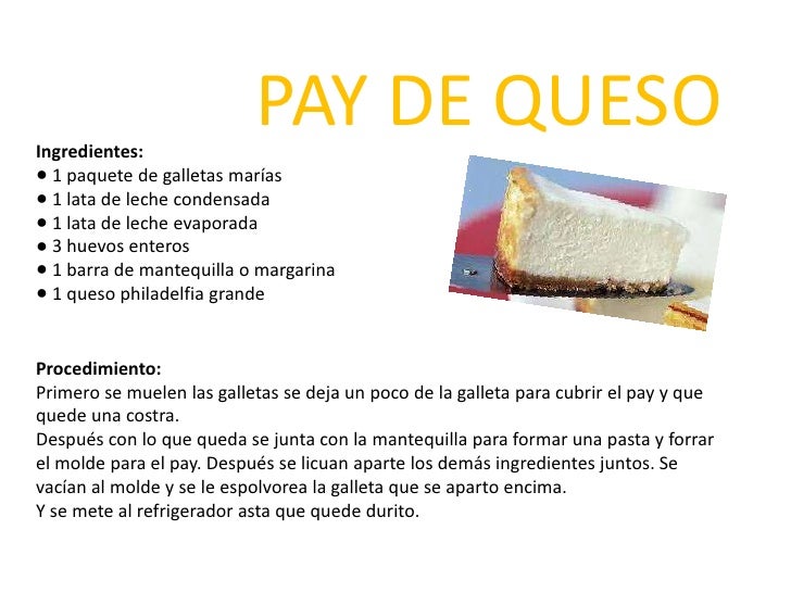 Receta De Pay De Queso En Ingles