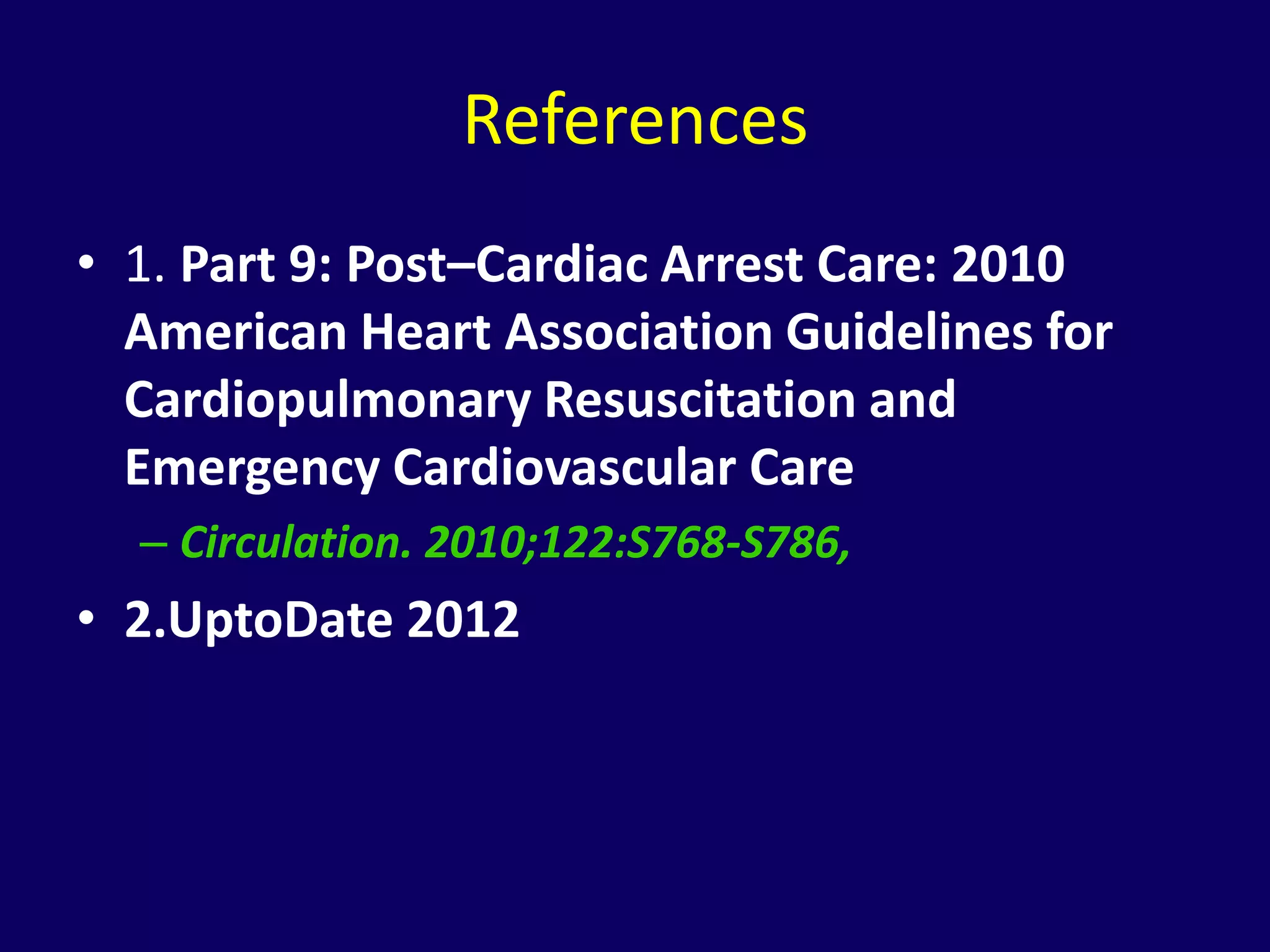 Post resuscitation care | PPTX