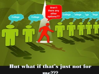 But what if that’s just not for
College College
CoCollegeCollegeCollegeCollege
Aren’t
there any
other
options??
 