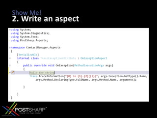 Show Me!2. Write an aspect