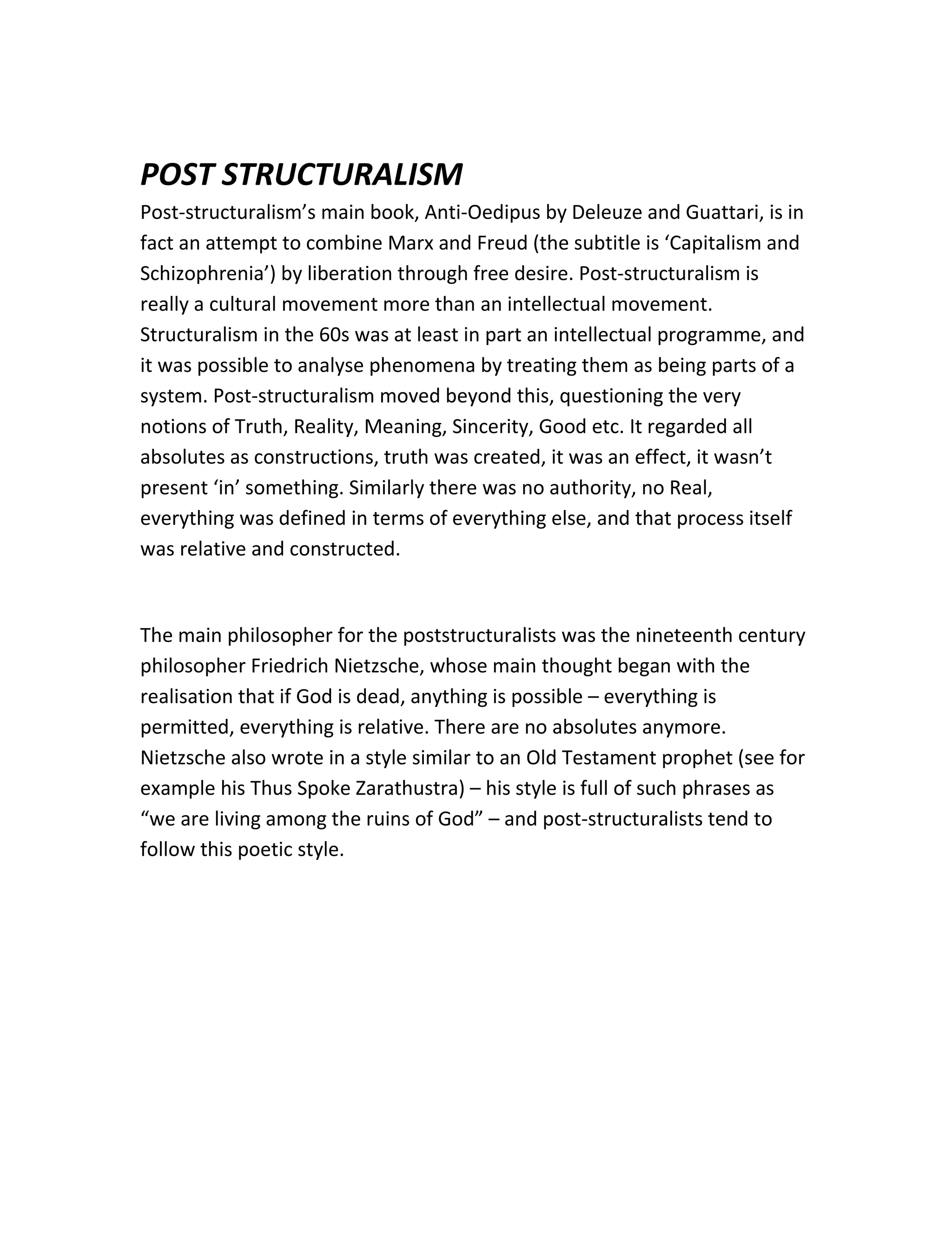 Post structuralism PDF