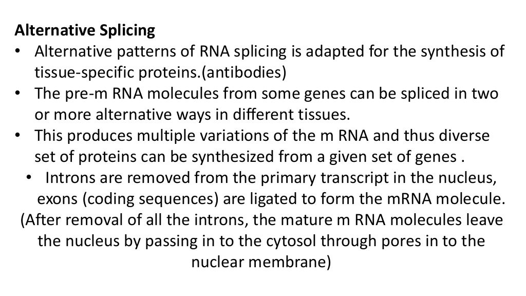 Post transcriptional modification