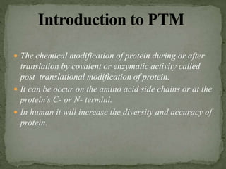 Post translational modification of protien | PPTX