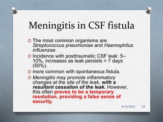 Post traumatic csf leak & bsf mgt update finalllpptx PPTX