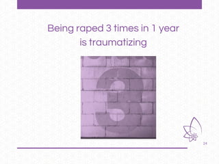 24
Being raped 3 times in 1 year
is traumatizing
 