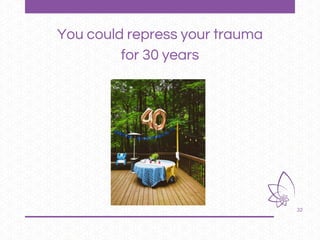 32
You could repress your trauma
for 30 years
 