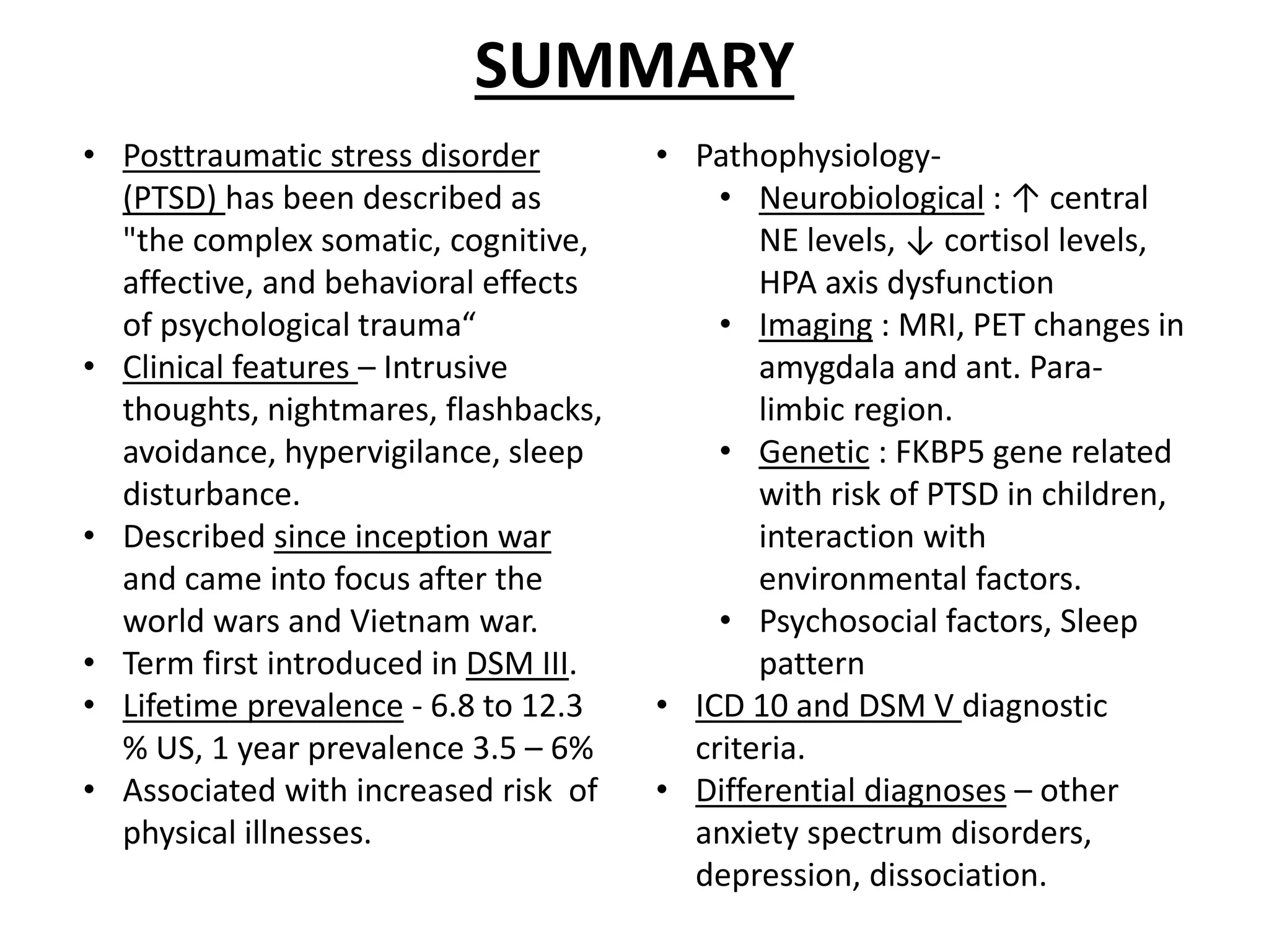 Post traumatic stress disorder | PPTX