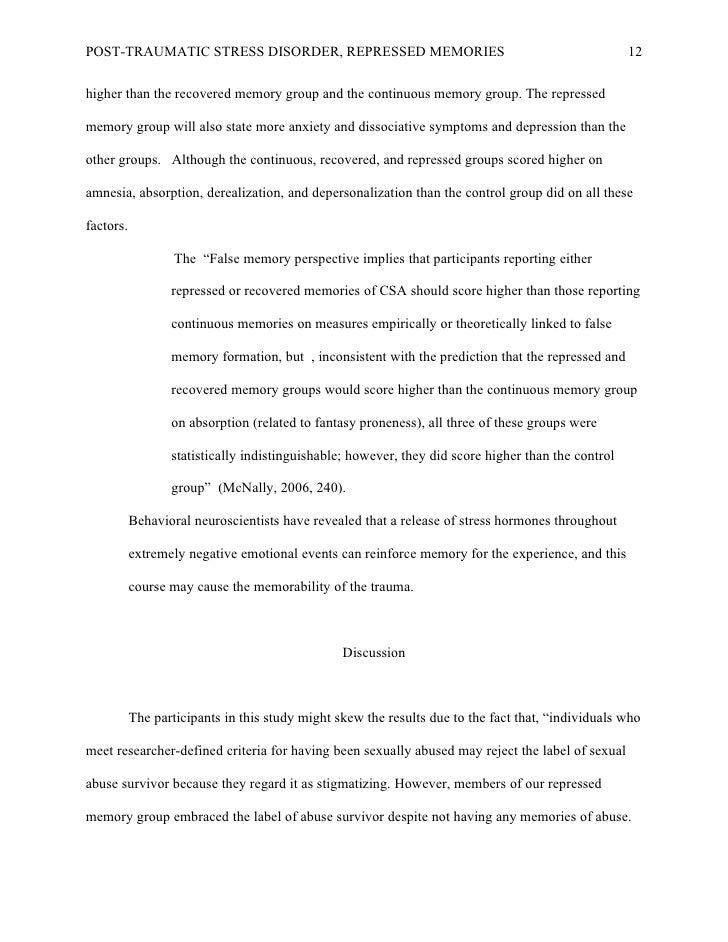 Post traumatic stress disorder essay