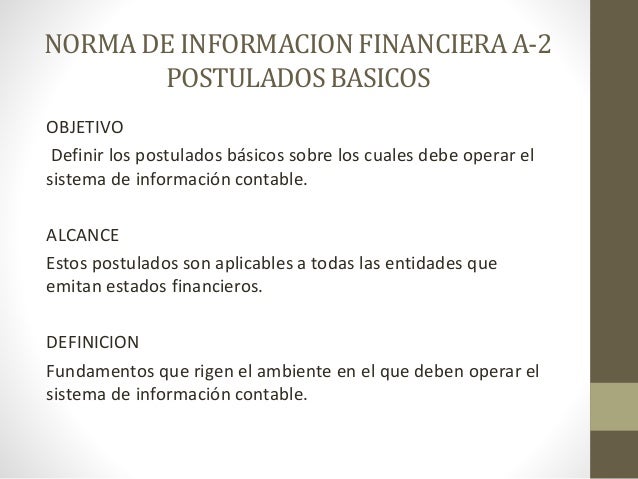 Postulados básicos NIF A2