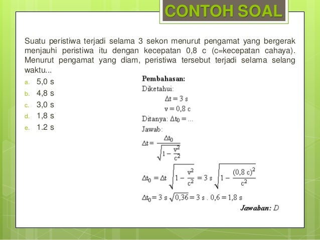 10 Contoh Soal Relativitas Kumpulan Contoh Soal