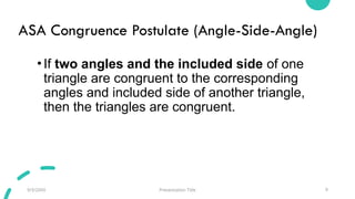 Asa Postulate Triangle Example Comprehensive Guide to Triangle Congruence Postulates: SAS, ASA, and ...
