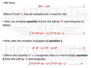 Postulates of quantum mechanics | PPTX