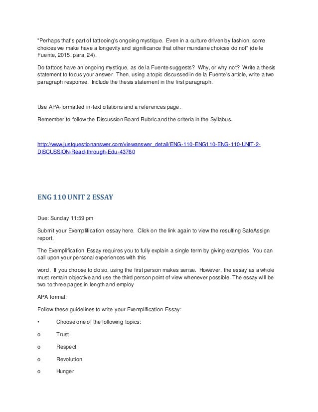 topics for exemplification essay