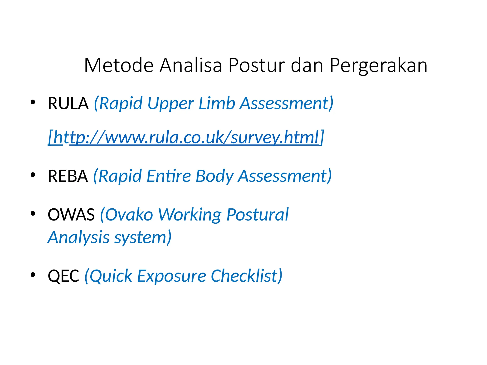 Post Ur Rula Postur kerja pada pekerja yang bekerja di tempat kerja | PPTX