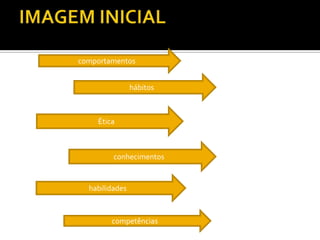 comportamentos


                hábitos



    Ética



         conhecimentos


  habilidades



        competências
 