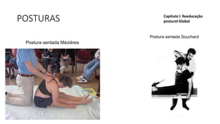 POSTURAS Capítulo I: Reeducação
postural Global
Postura sentada Mézières
Postura sentada Souchard
 