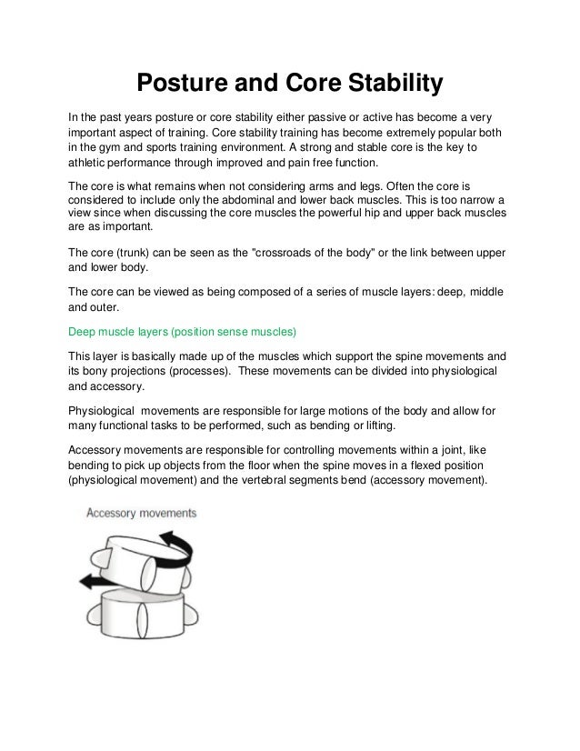 Posture And Core Stability