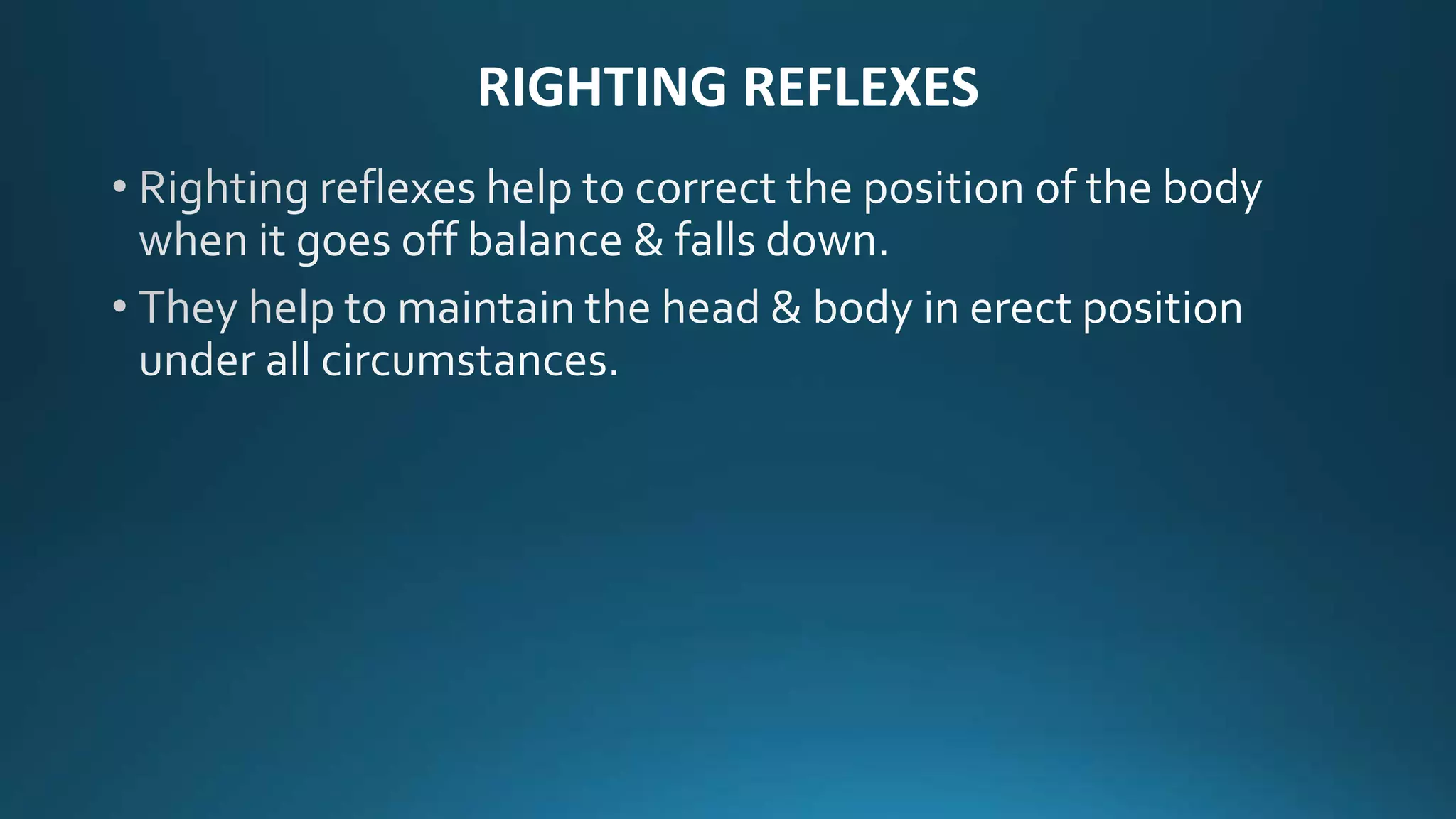 Postural reflexes Physiology