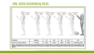 Hansraj Kk Assessment Of Stresses In The Cervical Spine Caused By Posture And Position Of The Head. Surg Technol Int. 2014 Nov;25:277-9.
DR. KEN HANSRAJ M.D.
 
