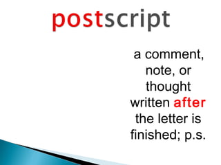English Posts Words Post vocabulary words | PPT