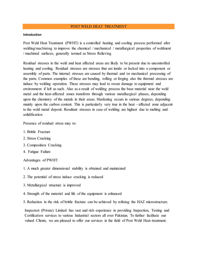 Post weld heat treatment 06 | DOCX