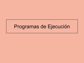 Programas de Ejecución
 