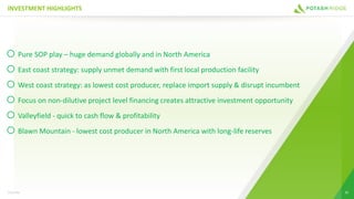INVESTMENT HIGHLIGHTS
25TSX:PRK
o Pure SOP play – huge demand globally and in North America
o East coast strategy: supply unmet demand with first local production facility
o West coast strategy: as lowest cost producer, replace import supply & disrupt incumbent
o Focus on non-dilutive project level financing creates attractive investment opportunity
o Valleyfield - quick to cash flow & profitability
o Blawn Mountain - lowest cost producer in North America with long-life reserves
 
