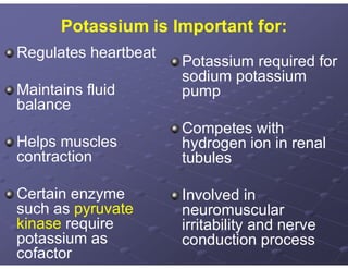Potassium and Chloride. Minerals for health | PDF