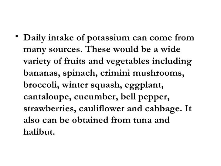 Potassium and Weight Loss
