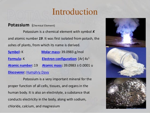 Potassium at a glance